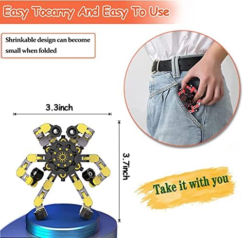 16 Csomagok Vicces Szenzoros Fidget Játékok,Deformálódó Lánc DIY Robot Spinners Ujjbeggyel stresszoldó Gyros Játék Születésnapi