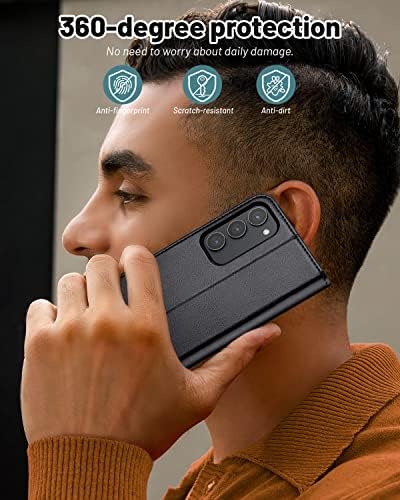 OCASE Kompatibilis Galaxy S23 5G Tárca az Esetben, PU Bőr Flip Tok tartó a Kártya birtokosa az RFID-Blokkoló Kitámasztó [Ütésálló