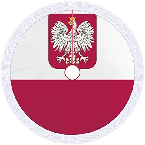 Lengyel Zászló Sas karácsonyfa Szoknya Holiday Party Dekoráció Tassel Csipke