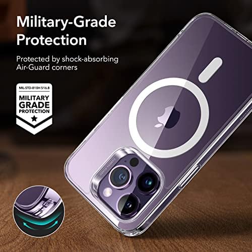 ESR iPhone 14 Pro Max Telefon Esetében, Kompatibilis MagSafe, Ütésálló Katonai szintű Védelem, Sárgás Ellenálló, Mágneses Klasszikus