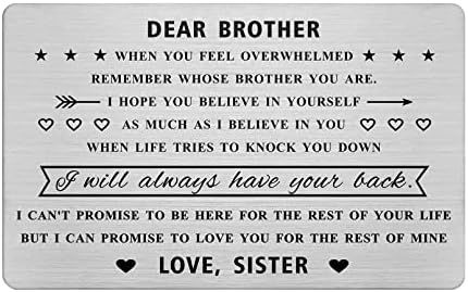 Jzxwan Testvér Ajándék a Testvérem, Hogy A Bátyám Karácsonyi Kártya, Személyre szabott Érettségi Húsvéti Ajándék a Testvérem Tárca Kártya