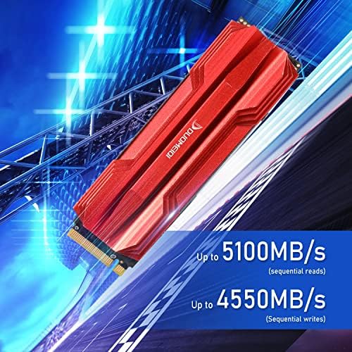 DUOMEIQI 1 tb-os NVMe PCIe4.0 M. 2 2280 Belső SSD, Nagy Teljesítményű, a szilárdtestalapú Meghajtón, akár 5100MB/s Asztali Laptop(1