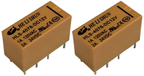 2db 12V-os Relé DIP, Tekercs Elrendezése: 2 Form C (DPDT), Képes Kapcsolási Terhelés akár 2A, HLS-4078-DC12V EX ELECTRONIX EXPRESS