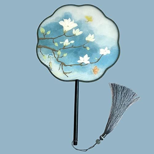 N/A Kínai Stílusban Áttetsző Kézi Kör, Kör alakú Rajongó Vintage Virág Nyomtatás Tánc Kezét Rajongók Fa (Szín : C, Méret