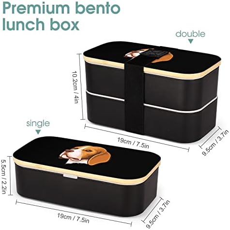 A Beagle Kutya Álló Kettős Réteg Bento Ebéd Doboz Evőeszközökkel Meghatározott Rakható Ebéd Tartály Tartalmazza a 2 Konténer