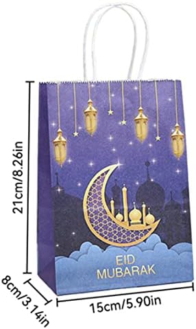 KUYYFDS Eid Mubarak Ajándék Táskák nátronpapír Fél Zsák Szívességet Tok Ramadan Dekorációk, Kellékek 15PCS Ajándék táska