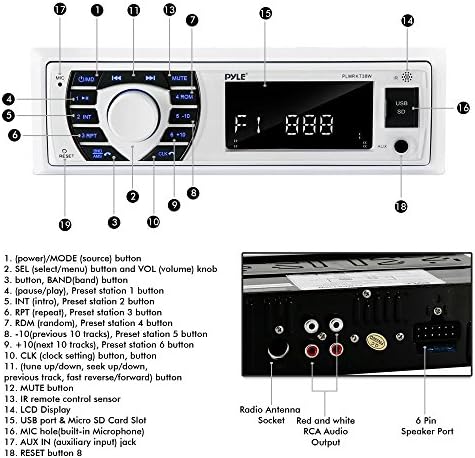 Pyle-t, a Tengeri Rádió Vevő Hangszóró Szett 12v Egységes Din Stílus Bluetooth-Kompatibilis Vízálló Digitális Hajó Dash Konzol Rendszer,