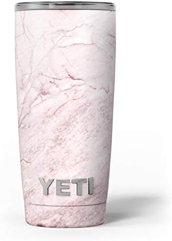 Design Skinz Rózsaszín Lap Márvány Felületen V7 - Bőr Matrica Vinil-Wrap Készlet Kompatibilis A Yeti Rambler Hűvösebb Pohár Csésze