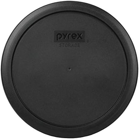 Pyrex 7402-t-PC 6/7 Csésze Fekete Kerek Műanyag Élelmiszer Tárolására Fedél, Made in USA - 2 Pack