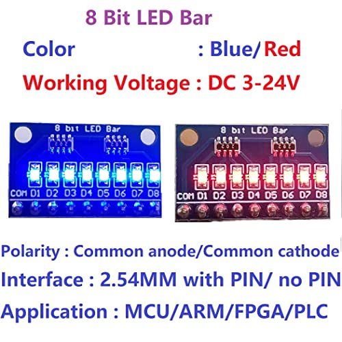3.3 V 5V 8 Bit Vörös Közös Anód LED Kijelző Modul DIY készlet Arduino Nano UNO Raspberry pi 4 nodemcu a Pin-kód(1)