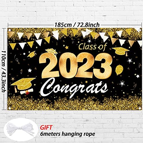 Ballagási Dekoráció 2023 Érettségi Banner Congrats Grad Banner Hátteret Osztály 2023 Banner Érettségi Parti Dekoráció