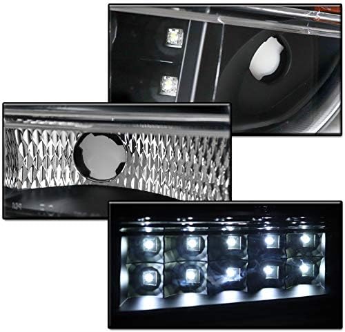ZMAUTOPARTS Halo LED Projektor Fényszóró Fényszóró Fekete Kompatibilis 1999-2004 Jeep Grand Cherokee