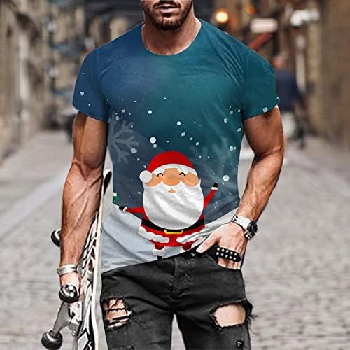 XXBR Karácsonyi Férfi Katona Rövid Ujjú T-shirt Izom Slim Fit Fél Tervező Maximum Xmas Grafikus Vicces Sport Póló