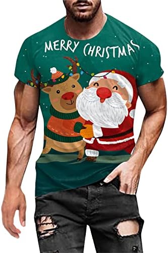 XXBR Karácsonyi Férfi Katona Rövid Ujjú T-shirt Izom Slim Fit Fél Tervező Maximum Xmas Grafikus Vicces Sport Póló