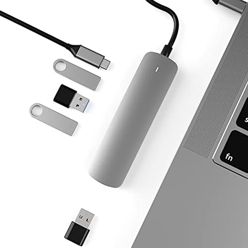 2db Alufelni Állomás Laptop, Telefon Hordozható Alumínium Szürke Jogosultja USB. USB Utazási Teljes Átviteli Port Elosztó Kiegészítő