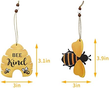 UOIENRT 6db Méhkas Dísz Honeycomb Dísz Fából készült, Méhsejt Méhek Lóg Dekoráció Tökéletes szülinapi Ajándékok Karácsonyi Ünnep