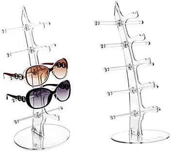 Anetiry 2 Csomag Napszemüveg Rack Szemüveg Kijelző tartó Állvány Tároló Szervező 5 Szemüveg Akril Ékszer, Szemüveg Kijelző Eladási Tiszta