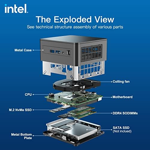 Az Intel NUC 12 NUC12WSHi5 Wall Street Canyon Mini Számítógép 12 Generációs Intel Core i5-1240P, 12 Mag (4P+8E), 16 Szálak, 12MB Intel Smart