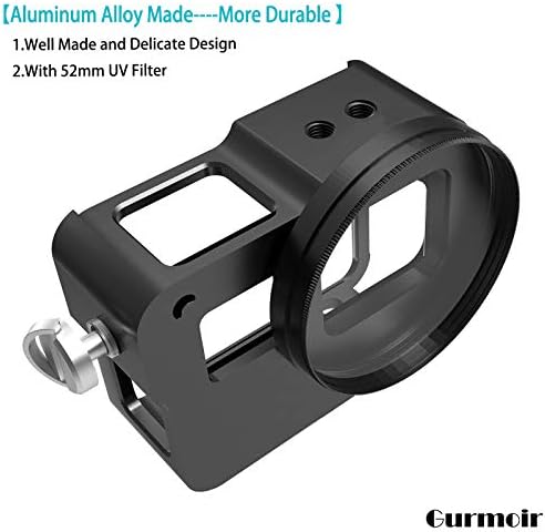 Gurmoir Alumínium Keret Lakások Esetében Gopro Hero 7/6/5 Fekete/Hős(2018), Védő Videó Ketrec Oldalán Nyitott Shell a 52mm UV Szűrőt,