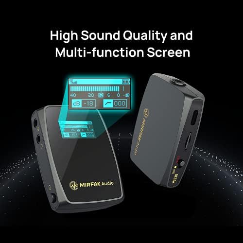 MIRFAK WE10 Pro Dual Channel Kompakt Vezeték nélküli Mikrofon Rendszer Jön a Két Klip-a Vezeték nélküli Távadók, valamint egy