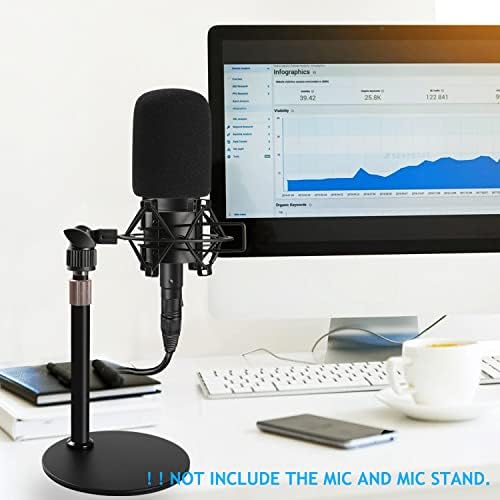 AT2020 Asztali Mikrofon Állvány Sokk Mount & Hab Szélvédő, Állítható Mikrofon Állvány, Íróasztal Pop Szűrő Shockmount Audio Technica AT2020