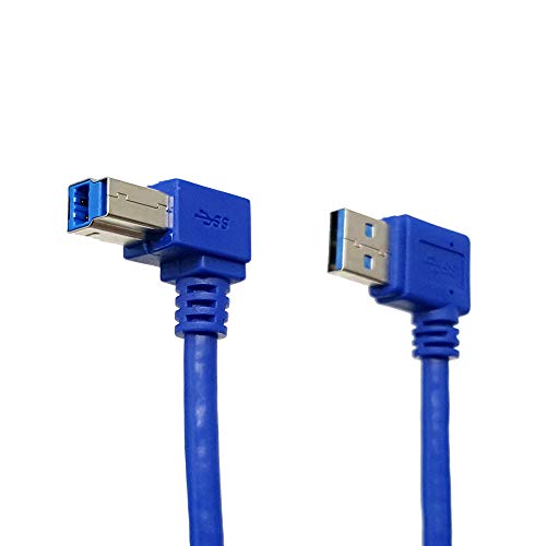 Ferde USB 3.0 Nyomtató Kábel;Seadream 1 ft / 30cm a superspeed USB 3.0 EGY Férfi Dugó 90 Fokos Bal Szög, hogy USB 3.0-B Férfi