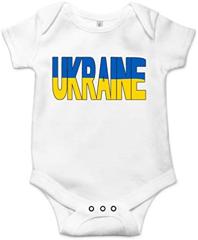 TripleBDesigns Ukrajna Aranyos Baba Egy Darab Rugdalózó Újszülött Csecsemő Zászló Body Játszó