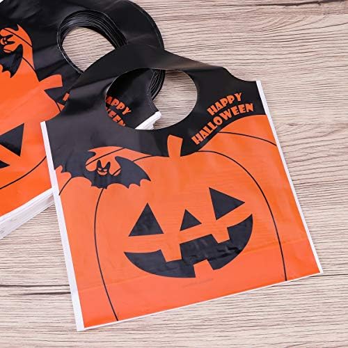 SOIMISS 50pcs Halloween Hordozható Táska Műanyag Csomagolási Táska, Narancssárga Sütőtök Design Ajándék Tároló Táska Bevásárlás Csomagoló