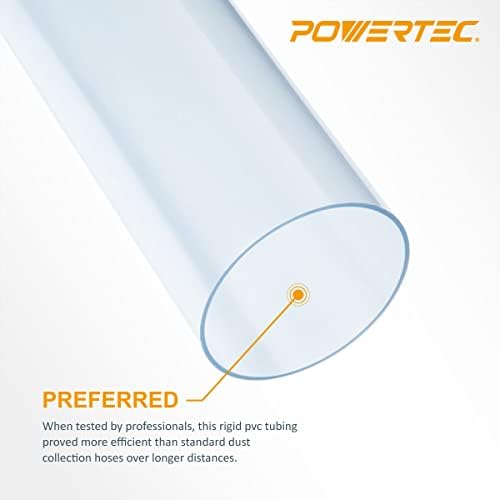POWERTEC 70272-P4 Átlátszó PVC Cső 4 x 36, Hosszú, 4PK, Merev Műanyag Csövet a porgyűjtő Tömlő & Szerelvények