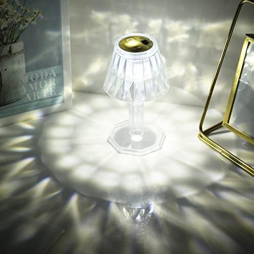 Onlyliua Kristály asztali Lámpa, Szabályozható Éjjeli Lámpa, 3D-s Gyémánt Akril Vezeték nélküli asztali Lámpa Távirányítóval ágy