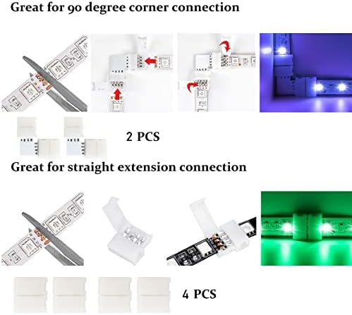 HSDJLXZ 100ft LED Szalag Világítás 4-Pin LED Csatlakozók Music Sync Led Világítás Hálószoba RGB Színek Módosítása ETL Felsorolt Adapter