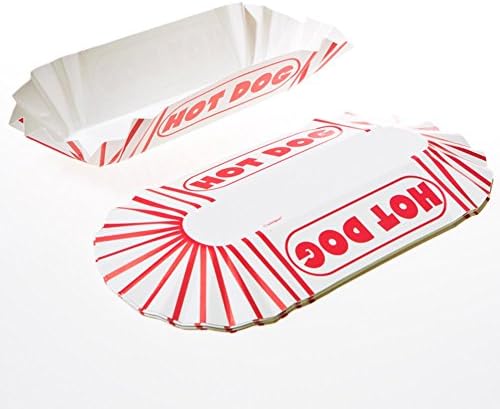 Egyedi Csíkos Papír Hot-Dog Tálcák, 8 x 4, Piros-Fehér