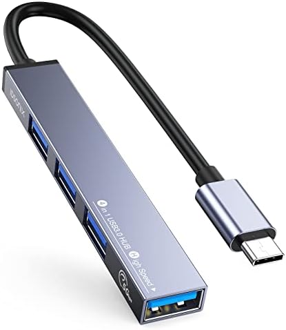iDsonix USB Elosztó, Alumínium 4-Port PS4 USB 3.0 Adatok USB-Elosztó Adapter (Ultra-Slim) USB-C Splitter Laptop Kompatibilis PC,MacBook