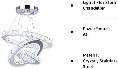 Winretro Modern LED Csillár világítótestek 3 Kör Medál, Csillárok, Világítás Rozsdamentes Acél Mennyezeti Lámpa Lóg Fények