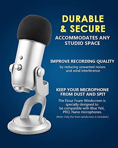 Etour Hab Szélvédő Kompatibilis Kék Yeti Mikrofon - Pop Szűrő Fedelét készült Minőségi Szivacs Anyag, amely Kiszűri a nem Kívánt