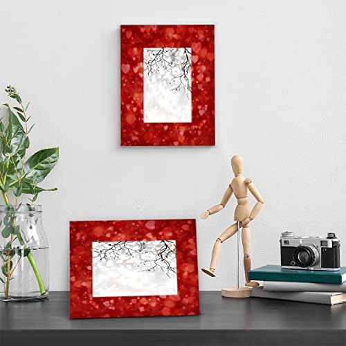 cfpolar Vörös Valentin-Nap Szerelmes Szív (3) 11x14 Képkeret Fa Fotó Kijelző Nélkül Mat képkeret az asztali vagy Fali Dekoráció