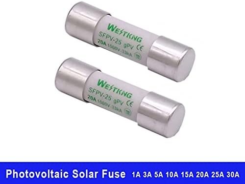 GRUNI 10db PV Solar Biztosíték 1000V DC 10 * 38mm 1A 3A 5A 10A 15A 20A 25A 30A Fotovoltaikus villamosenergia-Rendszer Védelme (Méret