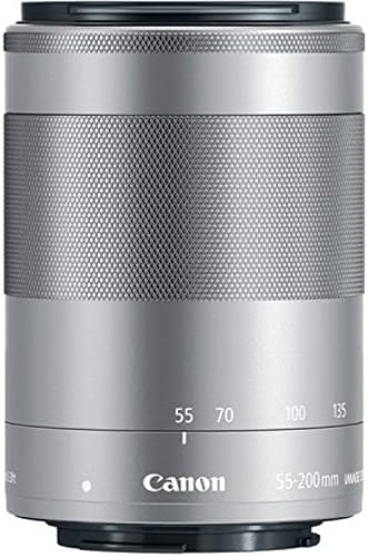 Canon EF-M 55-200mm f/4.5-6.3 képstabilizátor STM Zoom Objektív (Ezüst) (Nemzetközi Változat) (Ömlesztett Csomagolás)