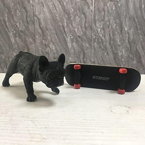 ARTGENIUS Gördeszka Bulldog Figura,Gyűjthető francia Bulldog Szobor Csúszó (Fekete)