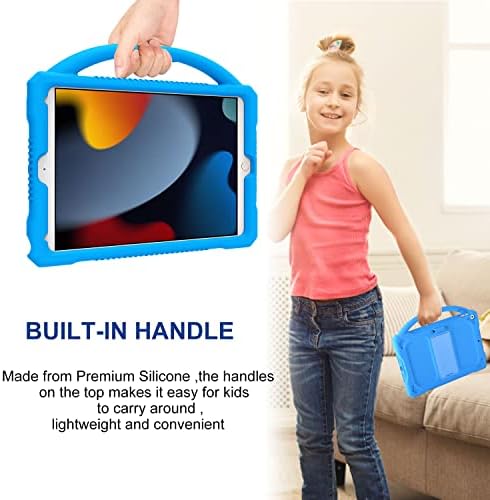 Prémium Szilikon tok iPad 10.2 2021/2020/2019,iPad 9. 8. 7. Generációs Esetben Gyerekeknek, JOGUIIA Védő tok Kezelni Állni Apple iPad