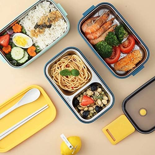 CUJUX Rozsdamentes Acél Aranyos Ebéd, Élelmiszer Tároló Boxs Búza Szalma Anyag szivárgásmentes Japán Stílusú Bento Box (Szín : E)