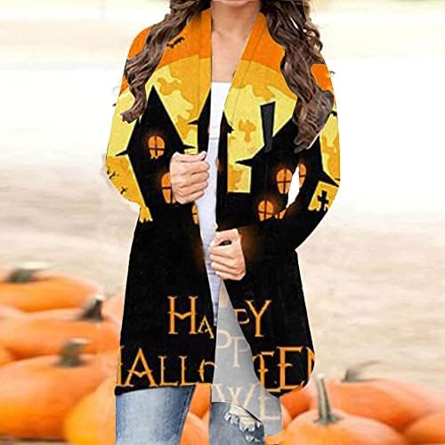 Halloween Kardigán Női 2023-3D Nyomtatott Ruha - Női Vintage Plus Size Nyissa ki az Elülső Kardigán Kabát