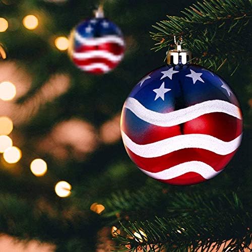 wrtgerht 9PCS Függetlenség Napja Hazafias Csillag Lóg Labdát, július 4-én az Amerikai Zászló karácsonyfa Labdát Díszek a
