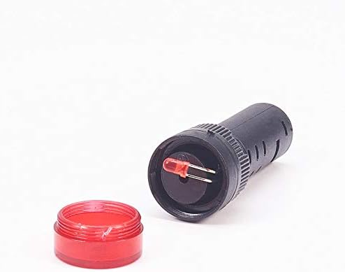 Othmro 3Pcs 24V-os Műanyag LED jelzőlámpa 16mm Átmérőjű Piros Színű Panel Mount pin Alapú Led AD16-16SM Hossza 48.5 mm