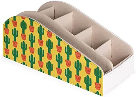 Kaktusz Távirányító tartó, 6 Rekeszes PU Bőr Távoli Szervező Tároló Doboz Otthoni Iroda