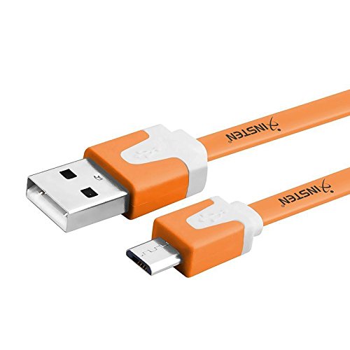 Narancs 3FT Micro USB Tészta Töltő Töltő Kábel+Kék Bőr Esetében xBox