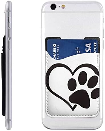 Pawprint Telefon Esetében Kártya Birtokosa, PU Bőr Öntapadó ID Hitelkártya Esetében 2.4x3.5 Hüvelykes Okostelefon Vissza