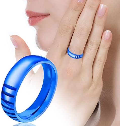 Fiúk Gyűrűk Tini Titán-Acél Kék páros Gyűrű Ékszer Szülinapi Javaslatot, Ajándék, Menyasszonyi Eljegyzési Parti Gyűrű (B, Egy Méret)