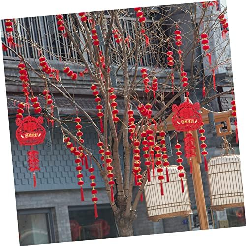 BESTOYARD 2db Kínai Új Év Dísz Kínai Dekoráció Piros Dísz Esküvői Dekoráció Kínai Tavaszi Fesztivál Lámpás Kínai Vörös Papír Lámpások