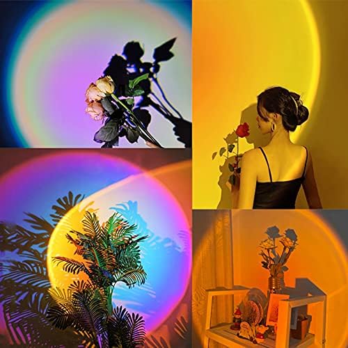 Exnemav Naplemente Lámpa Éjszakai Fény - 16 Színek & 4 Módok Naplemente Projektoros Lámpa Távoli, színváltó Szivárvány a Napfény